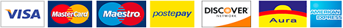 Visa, Mastercard, Maestro, PostePay, Discover, Aura, American Express